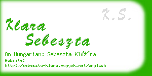 klara sebeszta business card